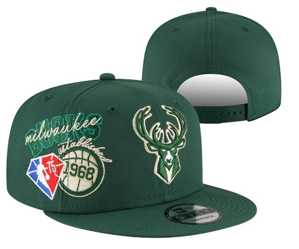 Milwaukee Bucks Finals Stitched Snapback 75th Anniversary Hats 0017